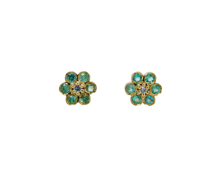 Emerald Miniflower 4 Stud Earrings