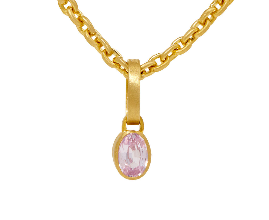 Oval Pink Sapphire Charm