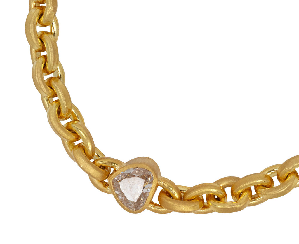 Heart Shaped Diamond Oversized Signature Chain Bracelet