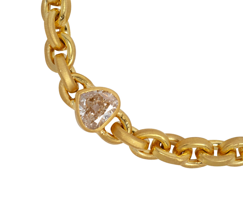 Heart Shaped Diamond Oversized Signature Chain Bracelet