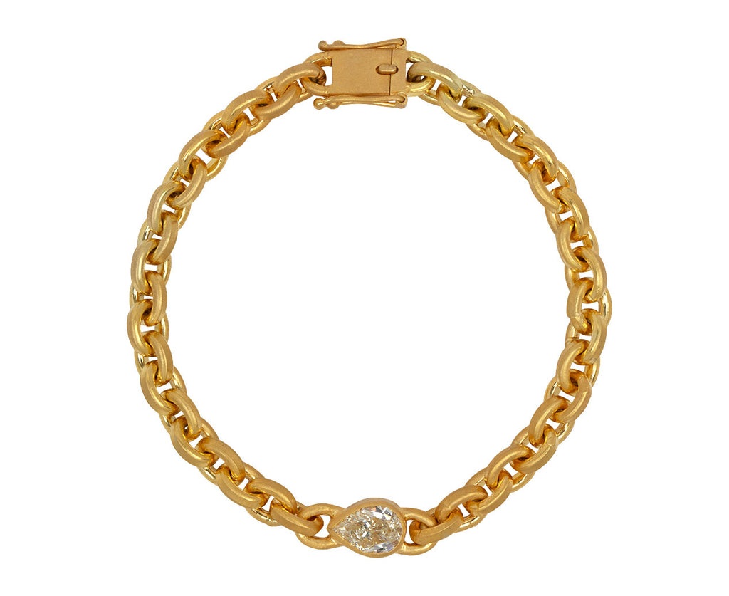 Pear Shaped Diamond Oversized Signature Chain Bracelet