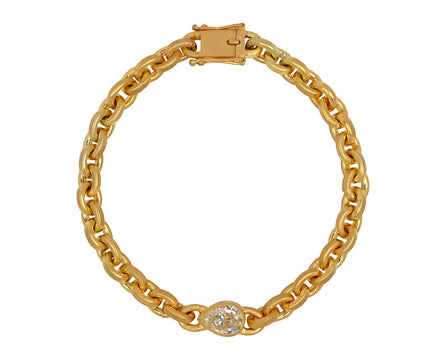 Pear Shaped Diamond Oversized Signature Chain Bracelet