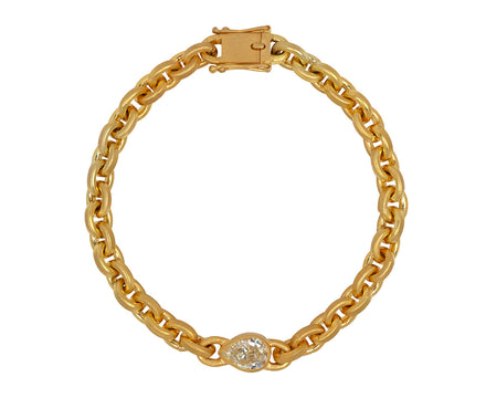 Pear Shaped Diamond Oversized Signature Chain Bracelet