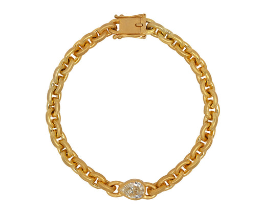 Pear Shaped Diamond Oversized Signature Chain Bracelet