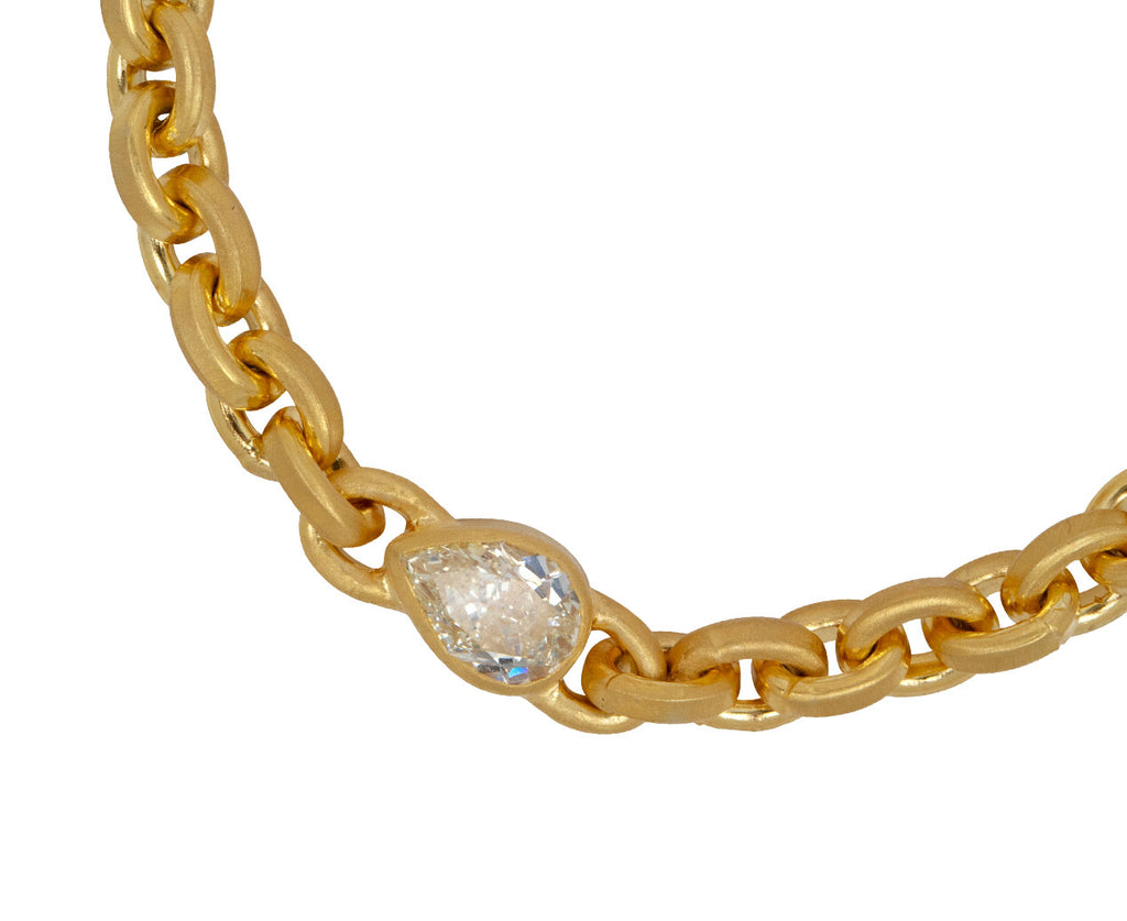 Pear Shaped Diamond Oversized Signature Chain Bracelet