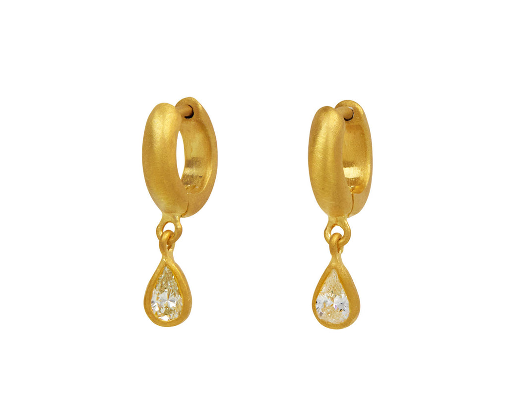 Mini Signature Hoops with Diamond Drop Earrings - TWISTonline