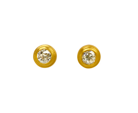 Old European Cut Diamond Ziggurat Stud Earrings