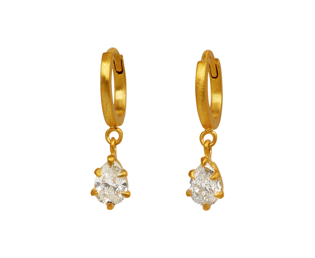 Diamond Drop Claw Fairy Hoop Earrings