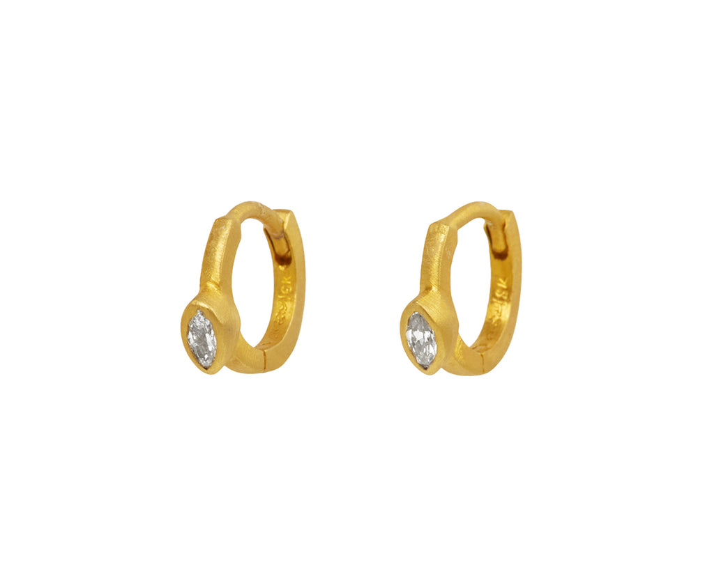 Marquise Diamond Fairy Huggie Hoop Earrings