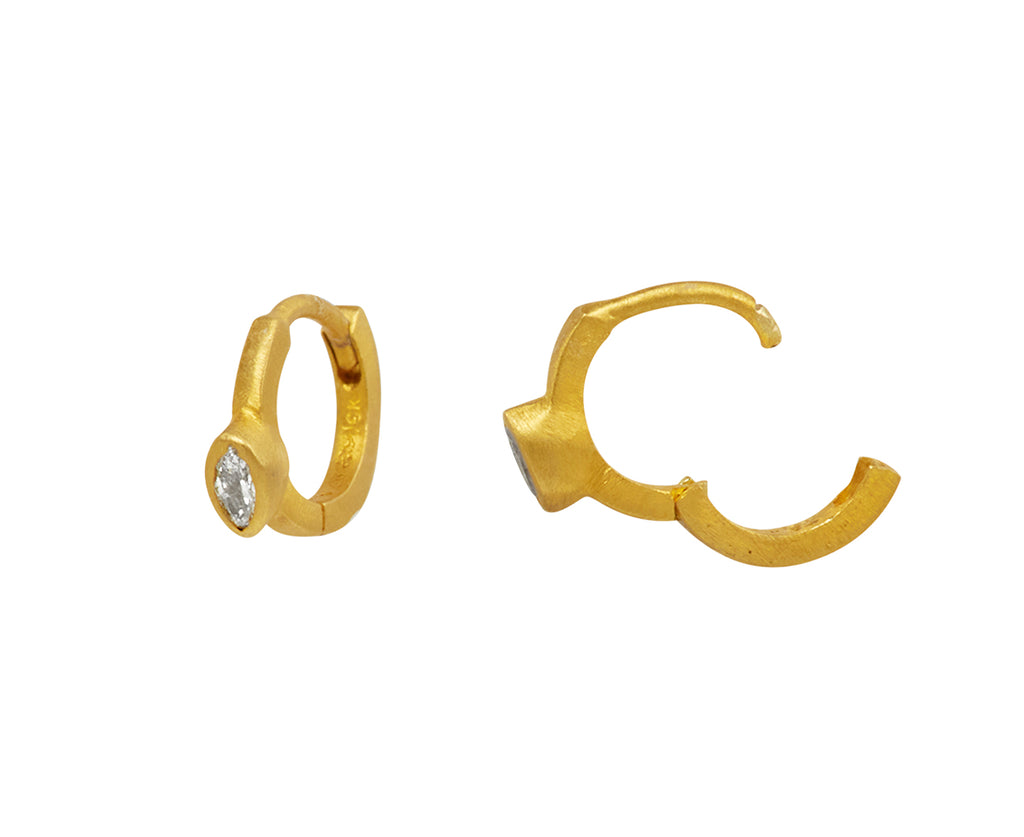 Marquise Diamond Fairy Huggie Hoop Earrings