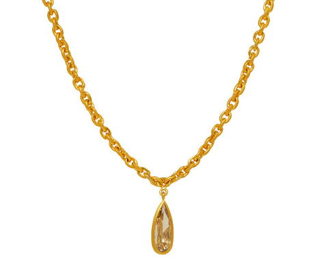 Champagne Diamond Drop Fairy Chain Necklace - TWISTonline