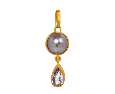 Lilac Pearl and Lilac Sapphire Gem Drop Pendant ONLY - TWISTonline