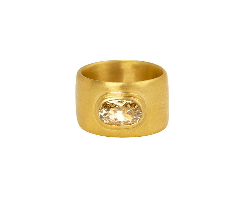 Darius Oval Old Mine Cut Fancy Yellow Diamond Cigar Band