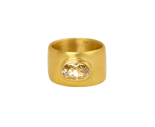 Darius Oval Old Mine Cut Fancy Yellow Diamond Cigar Band