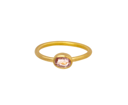 Padparadscha Sapphire Gem Fairy Band Ring