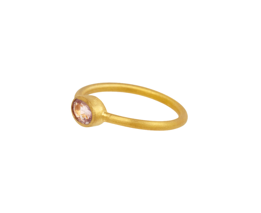Padparadscha Sapphire Gem Fairy Band Ring