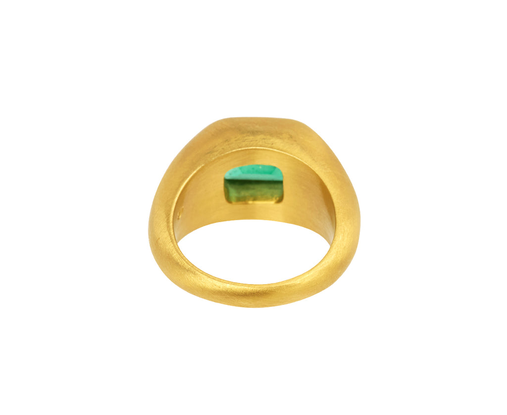 Mint Emerald Gem Signet Ring
