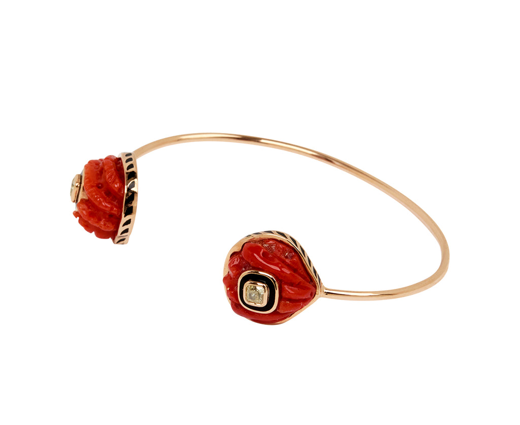 Dezso Coral Anadara Bracelet with Cushion Diamonds - Angled View #1