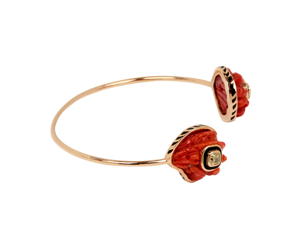 Dezso Coral Anadara Bracelet with Cushion Diamonds - Angled View #2