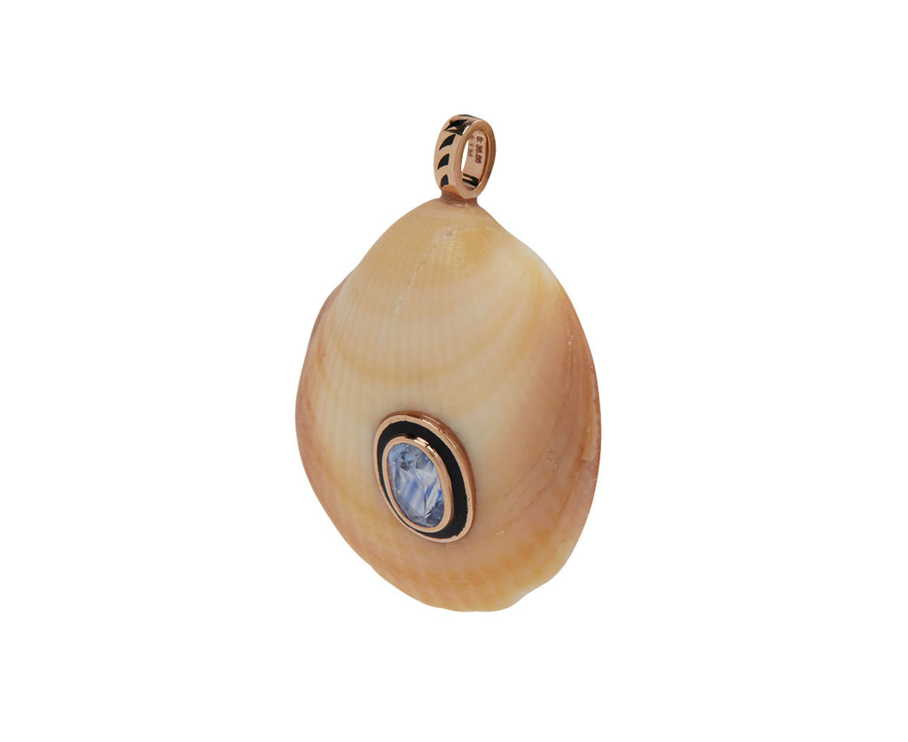 Natural Anadara Shell and Blue Sapphire Pendant ONLY