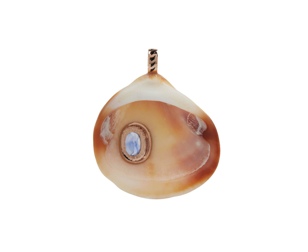 Natural Anadara Shell and Blue Sapphire Pendant ONLY