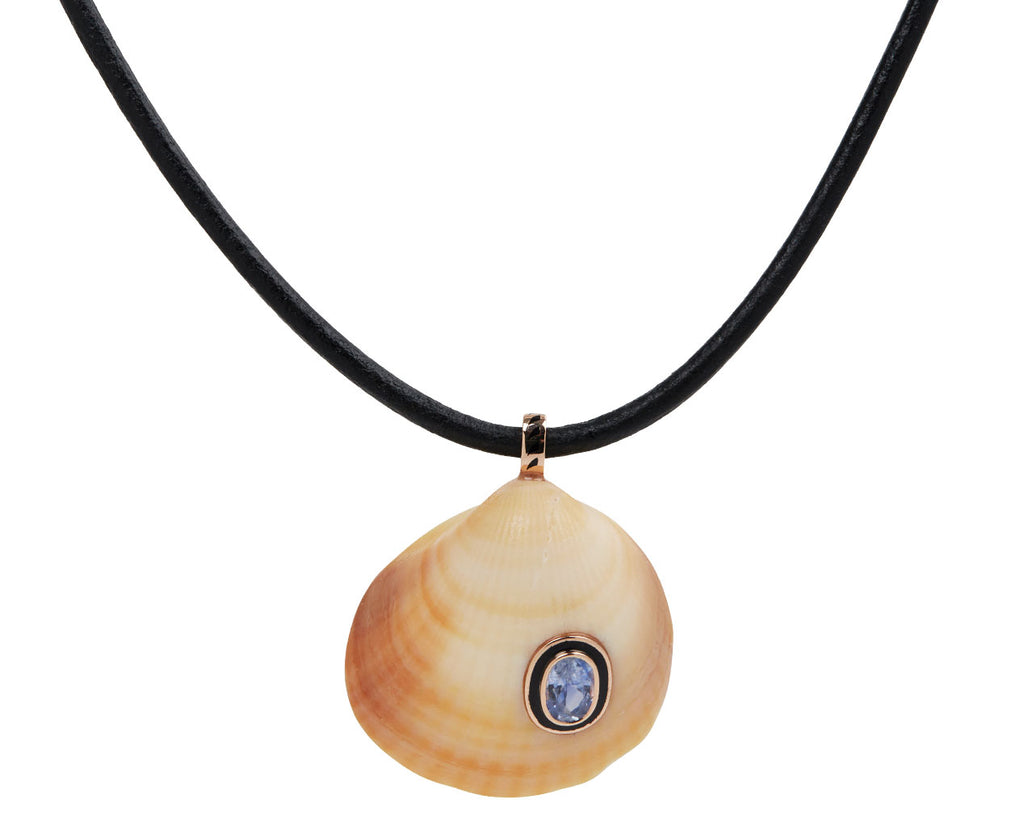 Natural Anadara Shell and Blue Sapphire Pendant ONLY