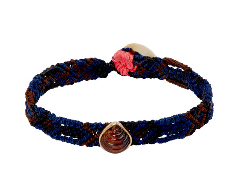 Dezso Petite Carved Red Tigers Eye Andara Shell Bracelet