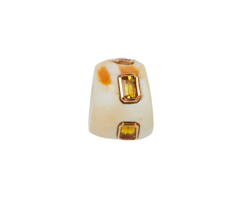 Dezso Natural Champagne Shell and Scapolite Bead Pendant ONLY