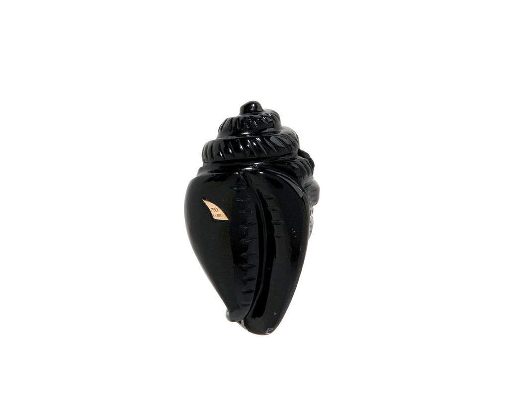 Dezso Carved Black Onyx Helmet Shell and Diamond Bead ONLY - Back View