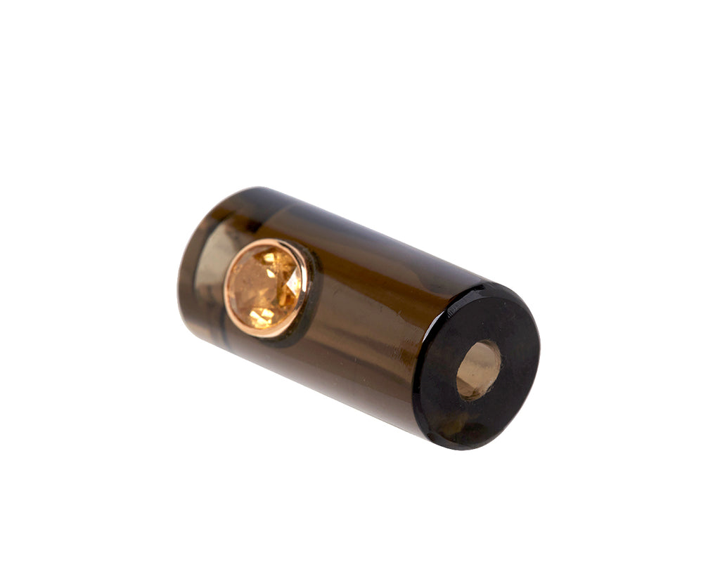 Dezso Smoky Quartz and Garnet Bead Pendant ONLY - Side View