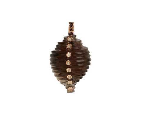 Dezso Carved Crystal Tonna and Diamond Shell Pendant ONLY