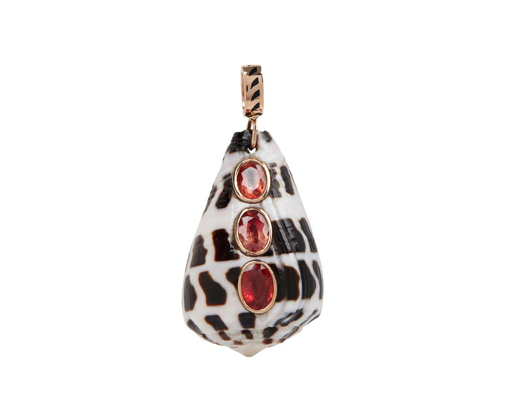 Natural Conus Shell and Sapphire Pendant ONLY