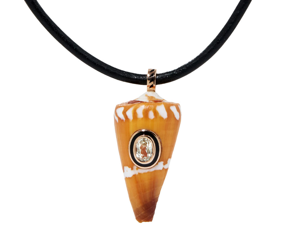 Dezso Natural Shell and Sillimanite Pendant ONLY - Closeup