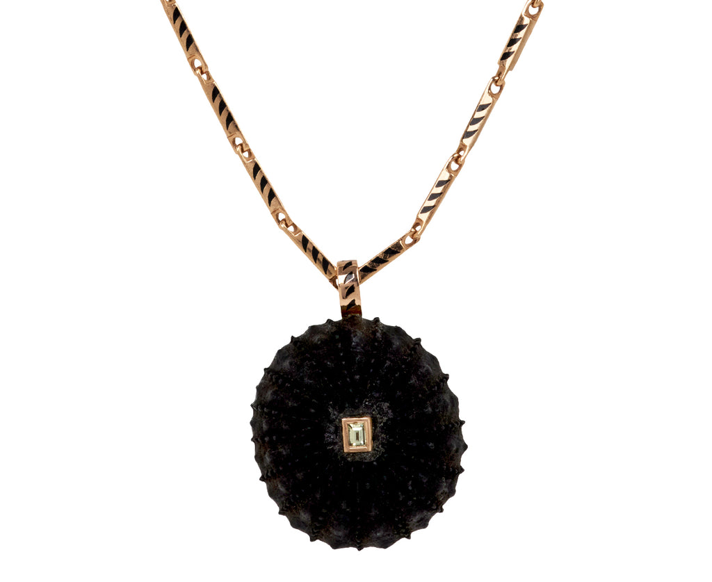 Dezso Ebony Wood and Diamond Sea Urchin Pendant ONLY - Closeup