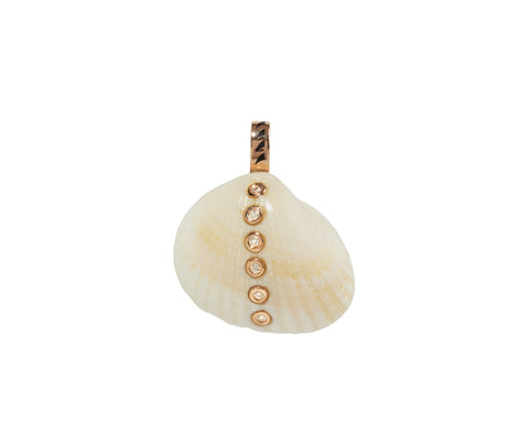 Dezso Natural Edul Shell and Diamond Pendant ONLY