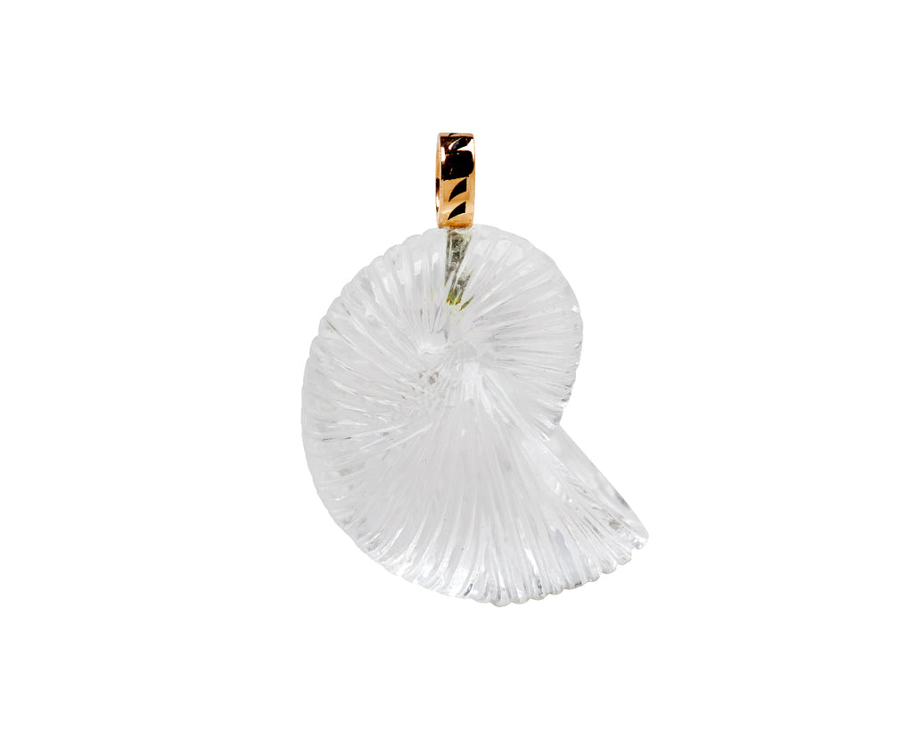 Dezso Carved Crystal Quartz Nautilus Shell Charm Pendant ONLY