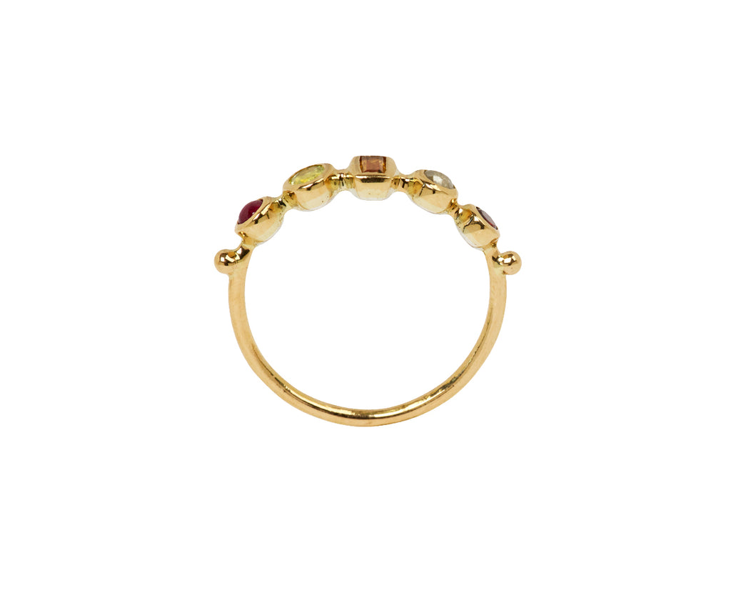 Dorette Multi Gem Bague Simple Ring - Top Down View