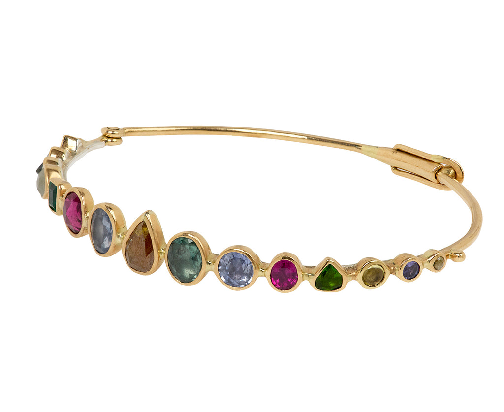 Dorette Multi-Gem Souriant  Bangle Bracelet-Angled View