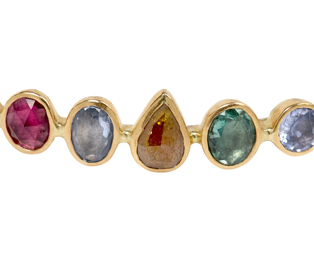 Dorette Multi-Gem Souriant  Bangle Bracelet - Closeup