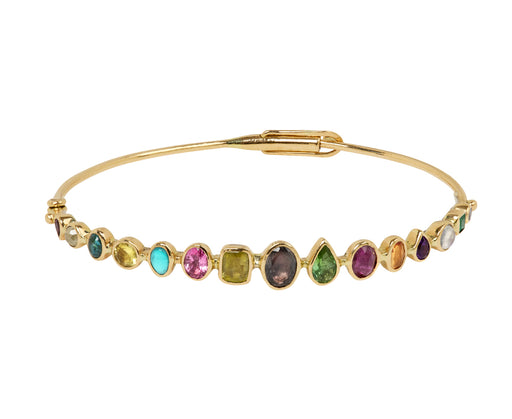 Multi-Gem Souriant Bangle Bracelet