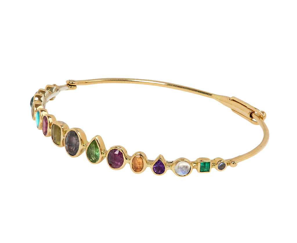 Multi-Gem Souriant Bangle Bracelet