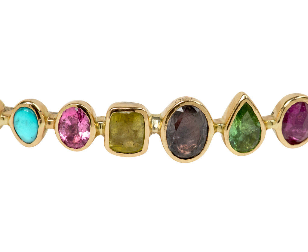 Multi-Gem Souriant Bangle Bracelet