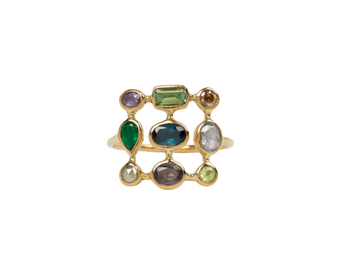 Multi Gem Bague Super Couronnee Ring