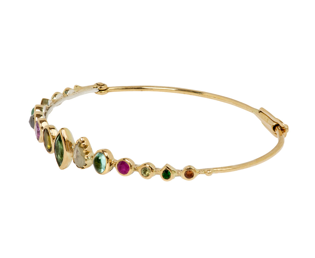 Dorette Multi-Gem Souriant Bangle Bracelet - Angled View