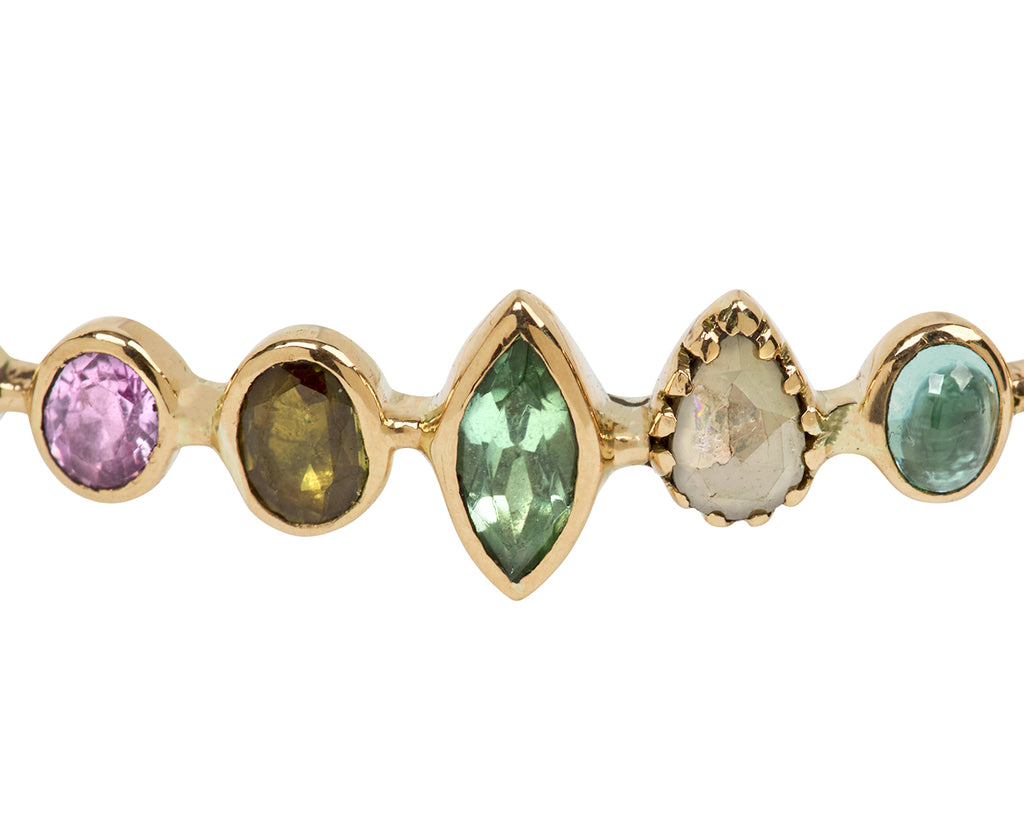 Dorette Multi-Gem Souriant Bangle Bracelet - Closeup