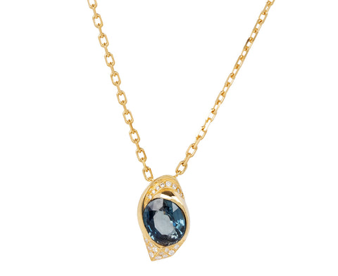 Dries Criel Blue Sapphire and Diamond Flux Pendant Necklace