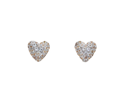 Rachel Quinn White Sapphire Sweet P Heart Stud Earrings