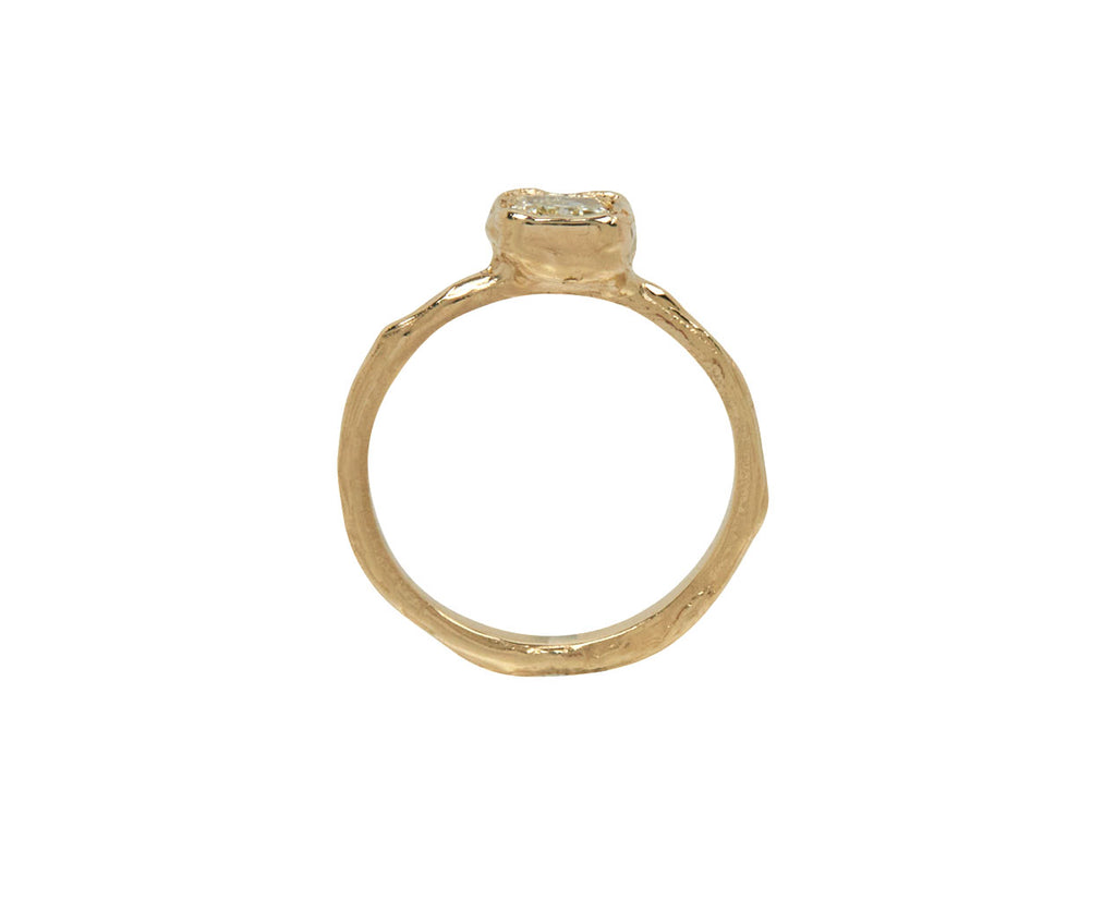 Organic Lemon Cushion Cut Diamond Solitaire