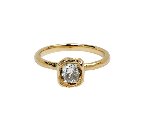 Pale Champagne Diamond Organic Engagement Ring