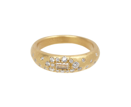 Tapered Baguette Diamond Cluster Band